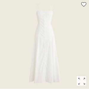 Button-down white cotton poplin dress